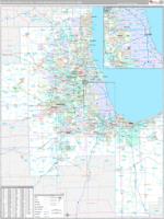Chicago Naperville Elgin Metro Area Wall Map